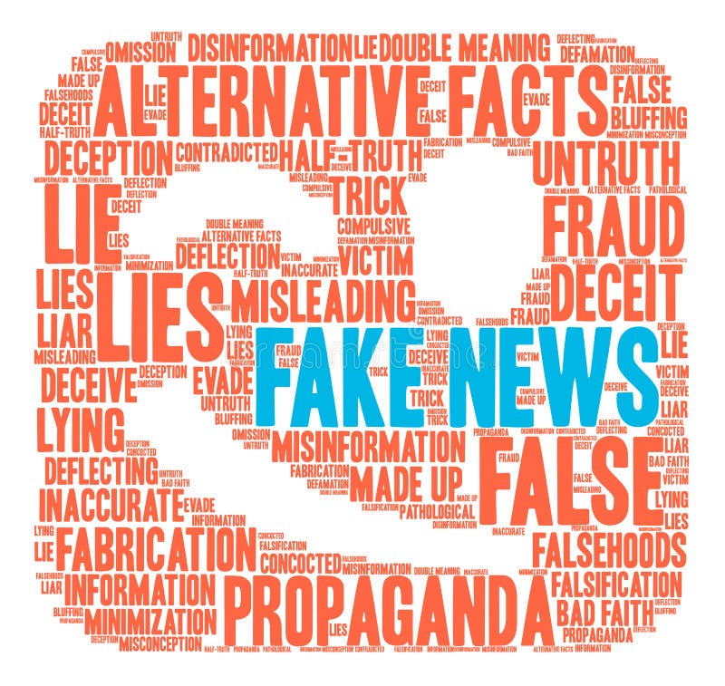 Fake News word cloud on a white background. Fake News word cloud on a white background.