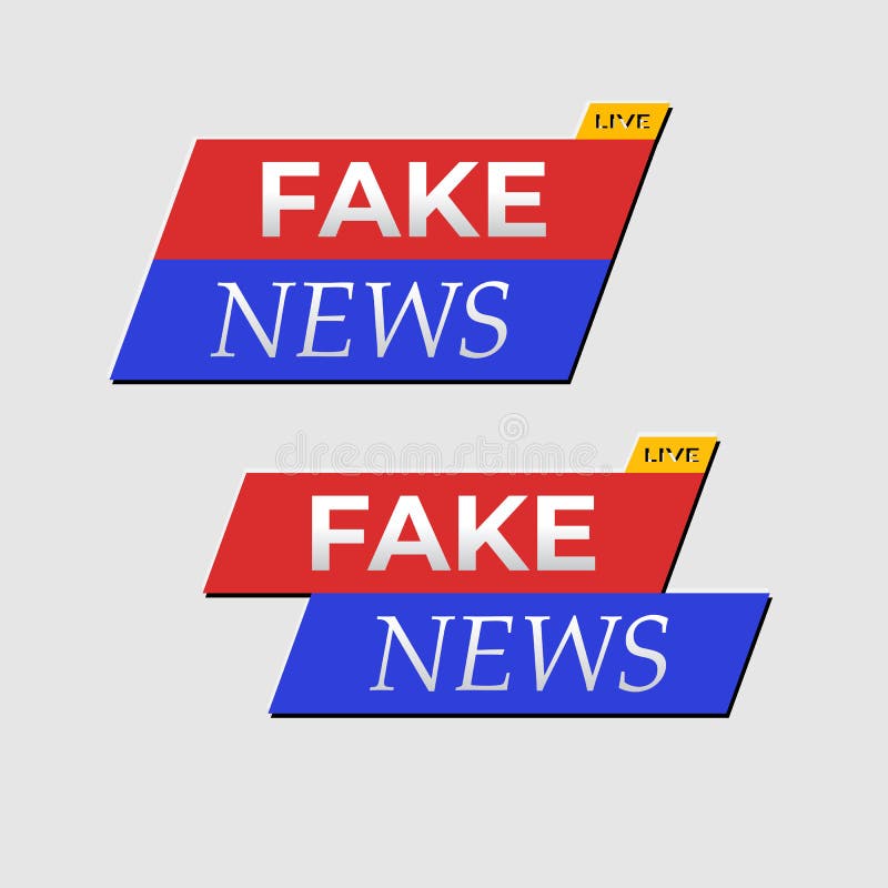 Fake news live banners isolated on background. Fake news live banners isolated on background