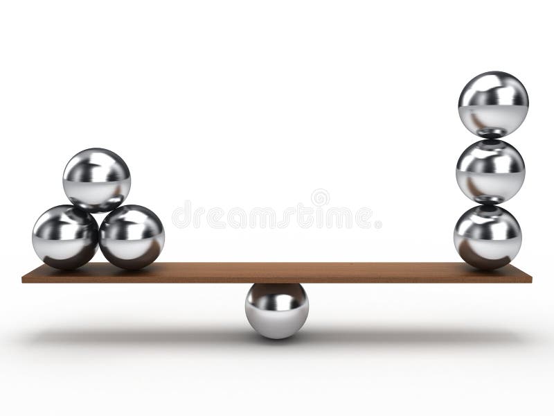 Balancing balls on wooden board. Balancing balls on wooden board