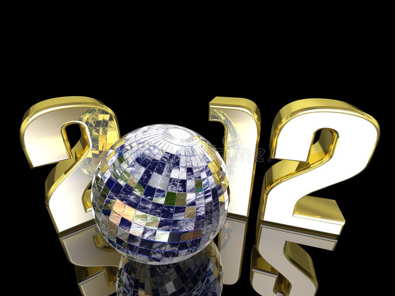Sfera della terra della discoteca di nuovo anno 2012 illustrazione vettoriale Sfera della terra della discoteca di nuovo anno 2012 illustrazione vettoriale