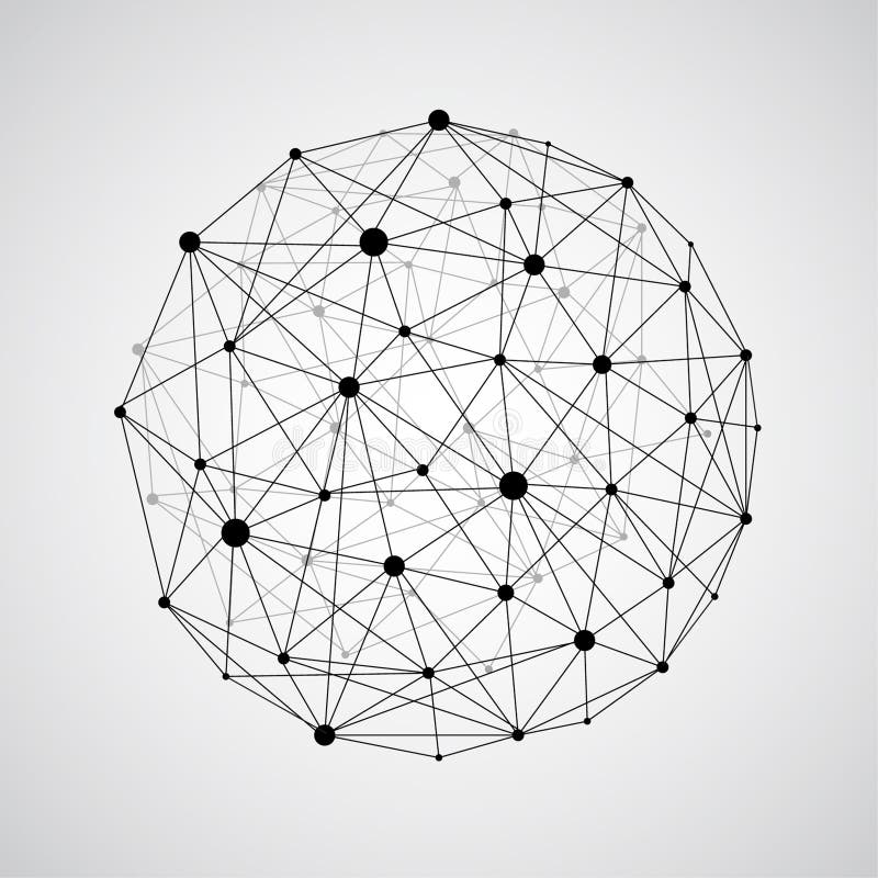 Sfera di collegamento della terra del wireframe di vettore Conce del collegamento del globo royalty illustrazione gratis Sfera di collegamento della terra del wireframe di vettore Conce del collegamento del globo royalty illustrazione gratis