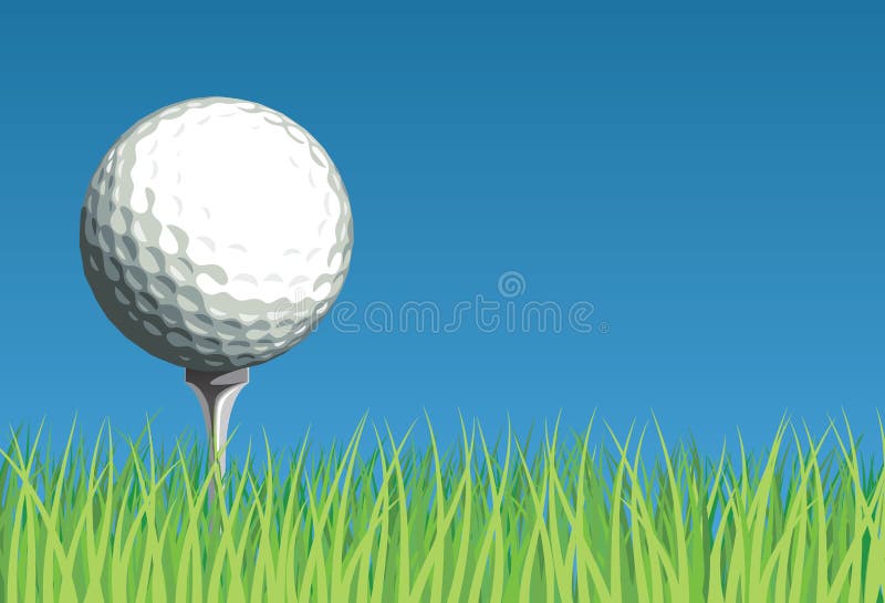 Sfera di golf su erba illustrazione di stock Sfera di golf su erba illustrazione di stock