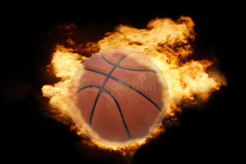 Sfera di pallacanestro su fuoco immagini stock Sfera di pallacanestro su fuoco immagini stock