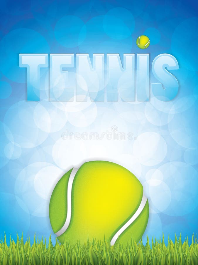 Sfera di tennis su erba illustrazione di stock Sfera di tennis su erba illustrazione di stock