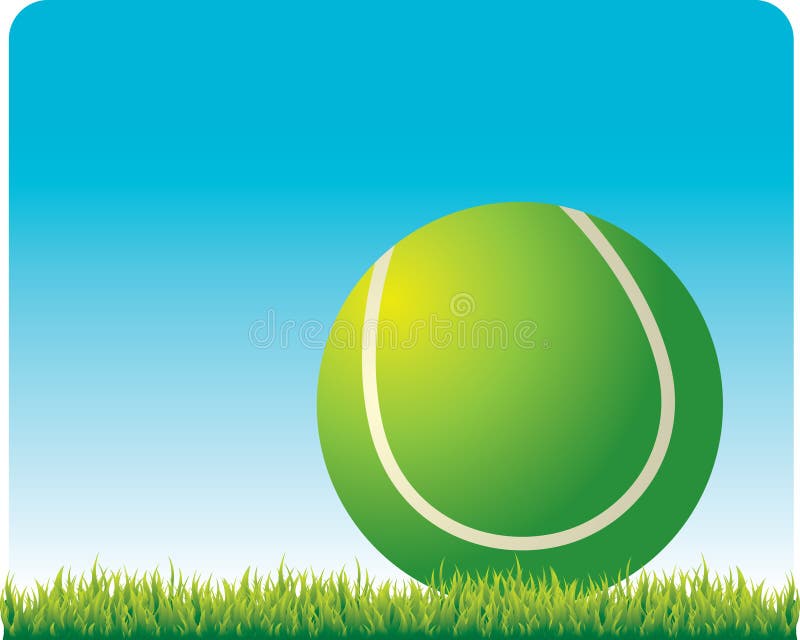Sfera di tennis sull'erba illustrazione vettoriale Sfera di tennis sull'erba illustrazione vettoriale