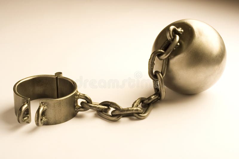 Sfera e catena fotografia stock libera da diritti