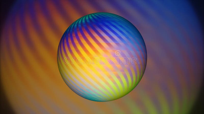 Sfera a strisce ruotante multicolore magico. royalty illustrazione gratis
