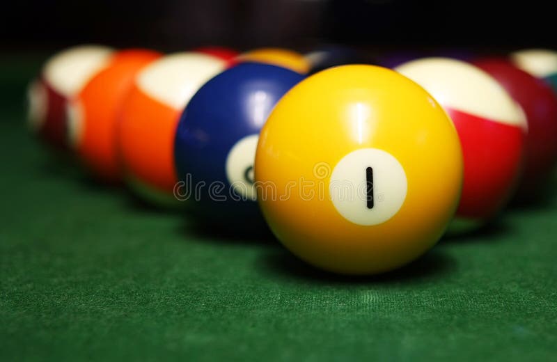 Billiard balls over the table. Billiard balls over the table