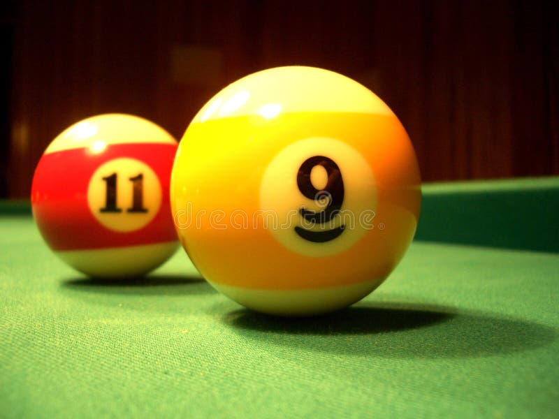 Two billiard balls ninth and eleventh. Two billiard balls ninth and eleventh