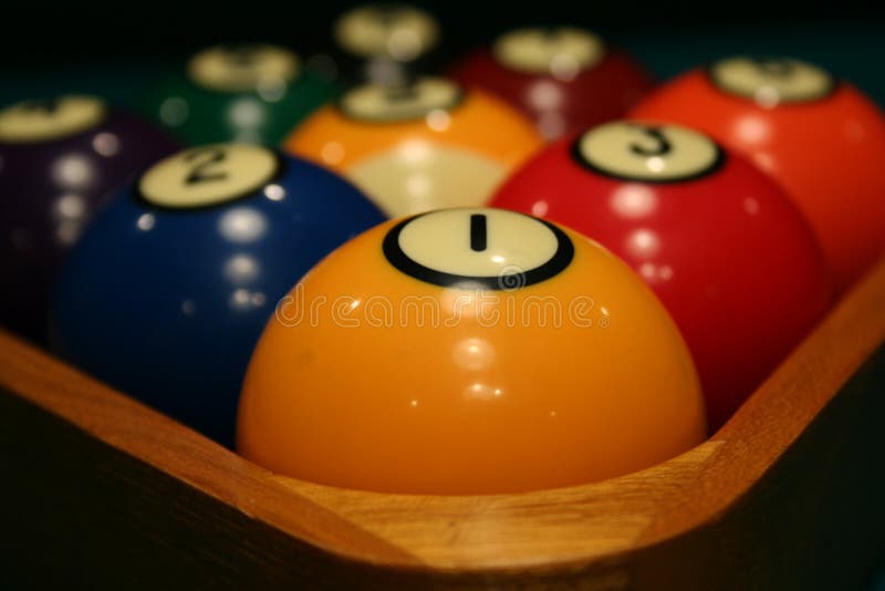 An image of some Racked billiard balls. An image of some Racked billiard balls