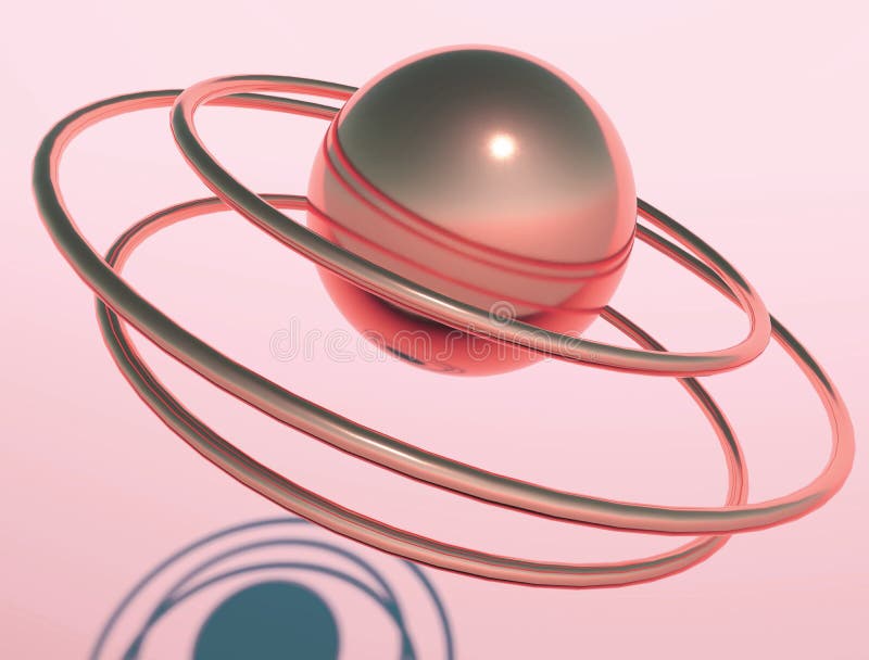 Sferă cu cercuri aurii ilustrații de randare 3d vector illustration