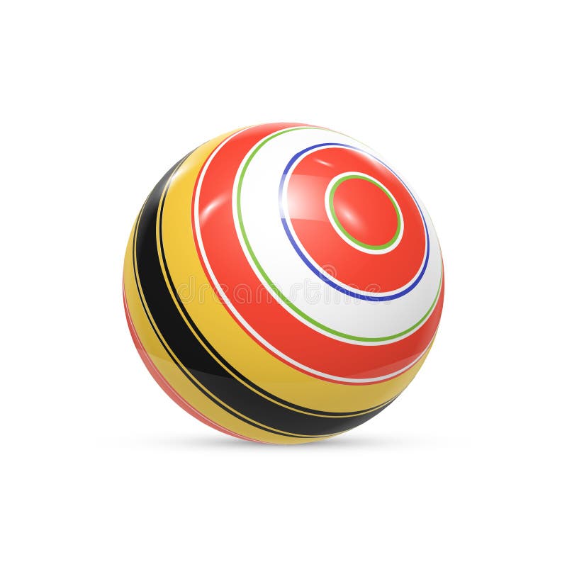 Sferă 3d cu bilă dungată cu textură. bilă izolată pe fond alb. vector vector illustration