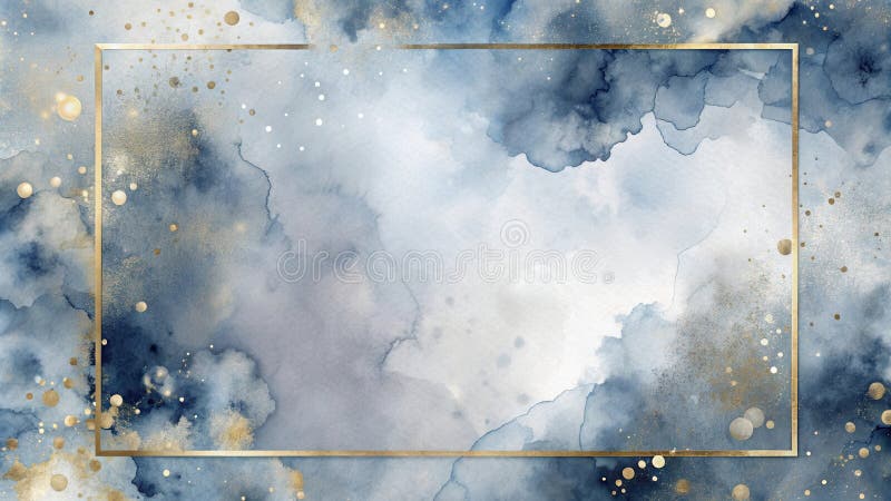 Sfondo acquatico elegante con accenti dorati e sottili frame per progetti di design. Generative AI royalty illustrazione gratis