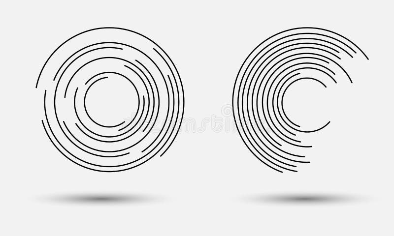 Sfondo arrotondato astratto logo o icona monocromatica illustrazione di stock