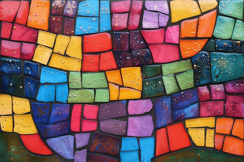 Sfondo astratto colorato con forme geometriche Mosaico multicolore royalty illustrazione gratis