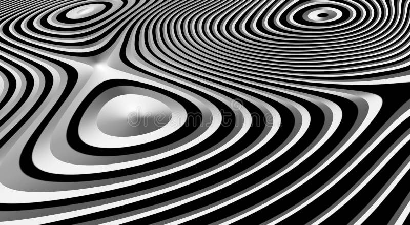 Sfondo astratto con motivo a strisce circolare nero e bianco illustrazione vettoriale