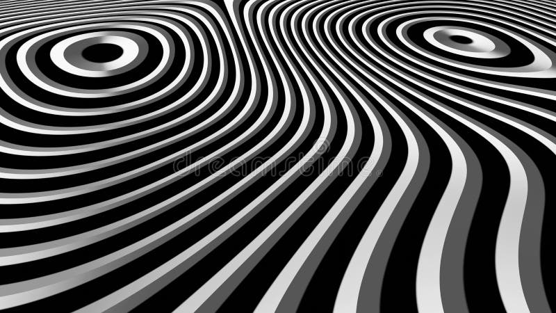 Sfondo astratto con motivo a strisce circolare nero e bianco illustrazione di stock