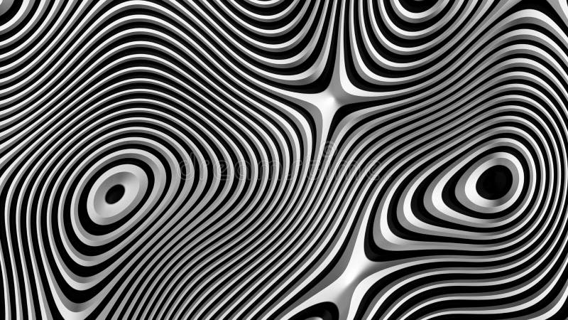 Sfondo astratto con motivo a strisce circolare nero e bianco illustrazione di stock