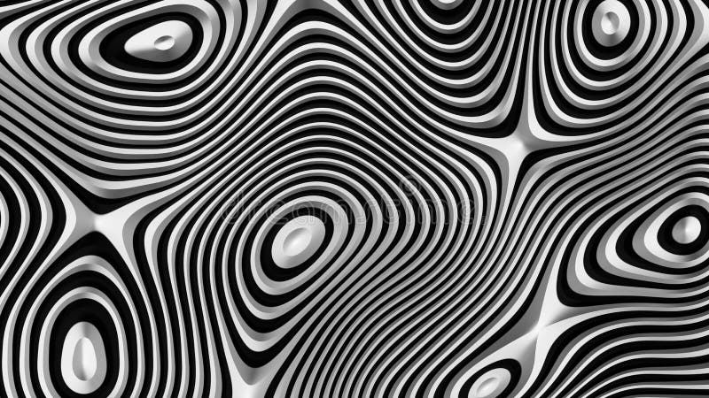Sfondo astratto con motivo a strisce circolare nero e bianco illustrazione vettoriale