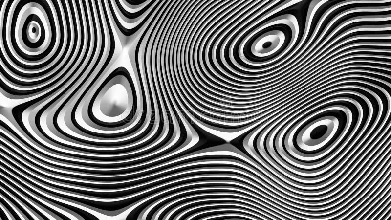 Sfondo astratto con motivo a strisce circolare nero e bianco illustrazione di stock