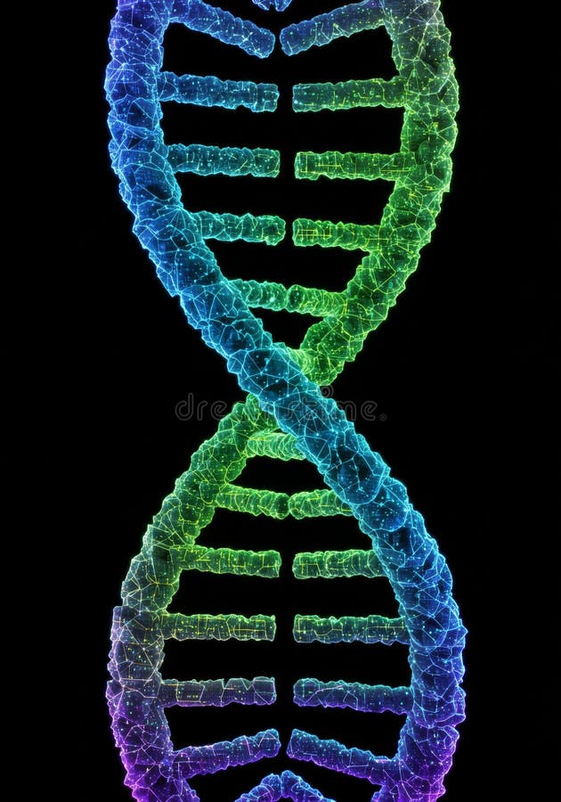 Sfondo astratto del DNA di colore arcobaleno Helix royalty illustrazione gratis