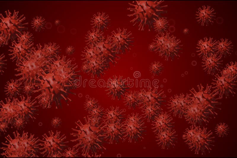 Sfondo astratto del virus del rendering 3d illustrazione vettoriale