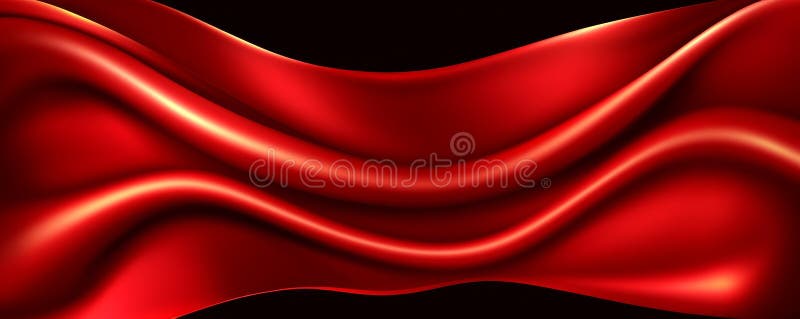 Sfondo astratto rosso di tessuto di seta con un tessuto satinato ondulato raffigurato in un'illustrazione fotografia stock libera da diritti
