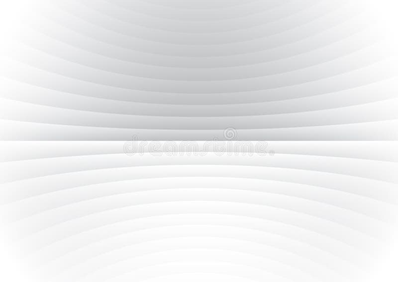 Sfondo bianco e grigio della curva orizzontale di striscia astratta