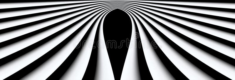 Sfondo in bianco e nero astratto con modello di linee 3d struttura simmetrica architettura minima a strisce royalty illustrazione gratis