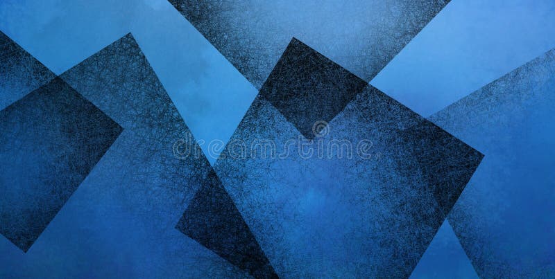 Sfondo blu astratto con forme quadrate geometriche nere disposte in modo casuale, sfondo blu scuro elegante e sfondo nero illustrazione vettoriale