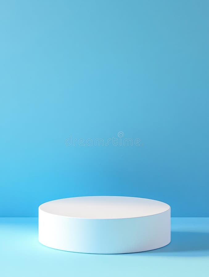Sfondo blu piattaforma bianca immagine stock