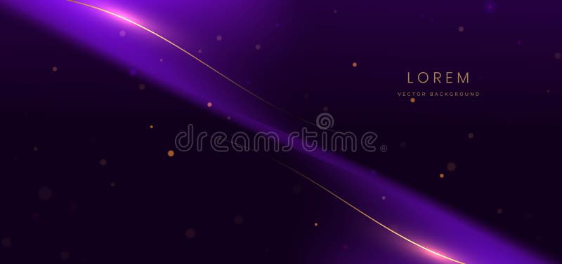 Sfondo color porpora scuro elegante con raggi curvi viola e effetto di illuminazione dell'oro royalty illustrazione gratis