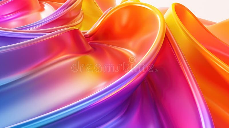 Sfondo colorato di tessuto di seta simile a un flusso di seta in colori vivaci di gradiente. aig53m royalty illustrazione gratis