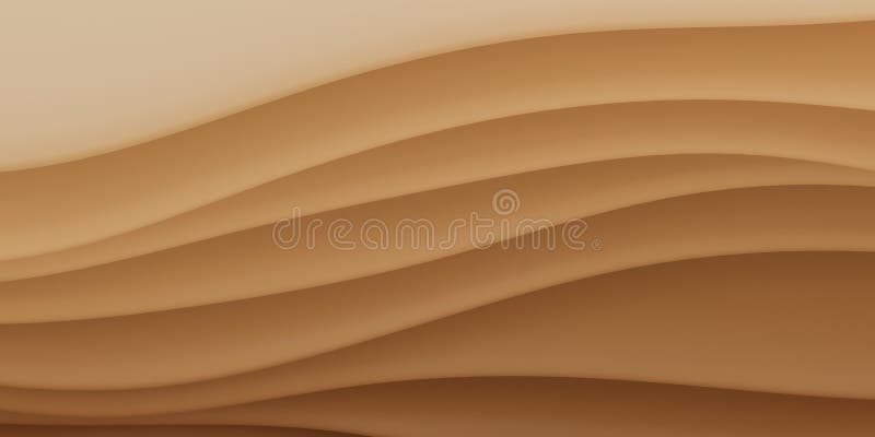 Sfondo 3d del pattern ondulato beige astratto. Immagine di chiusura di uno sfondo tritato beige con un motivo ondulato ripetuto. lo sfondo è leggermente più scuro delle onde che creano un senso di profondità e di trama.