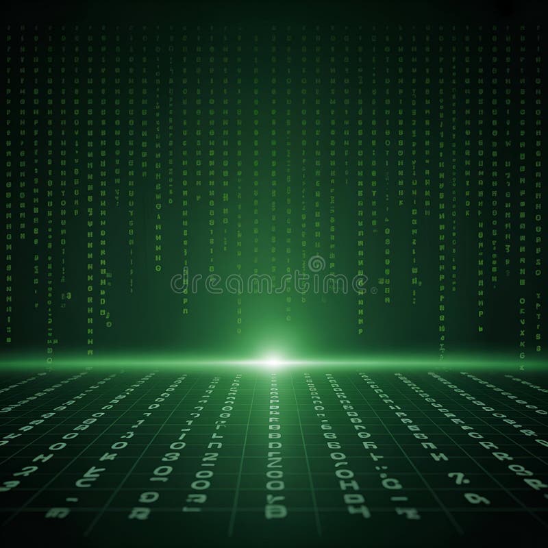 Sfondo dati flusso codice verde matrice digitale royalty illustrazione gratis