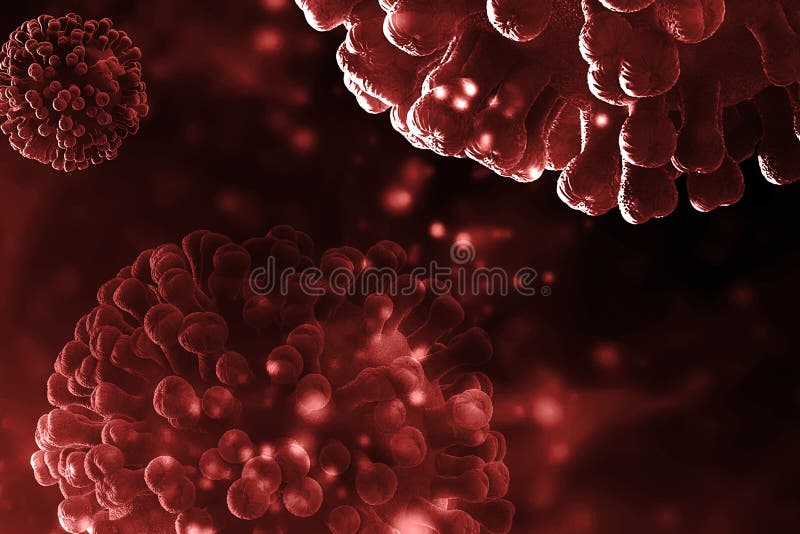 Sfondo di cellule batteriche del virus del rendering 3d royalty illustrazione gratis