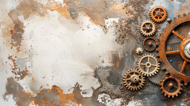 Sfondo di cornice rustica con attrezzi e utensili per la giornata del lavoro tema industriale e meccanico illustrazione di stock