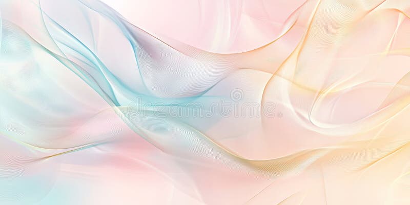 Sfondo di gradiente di sogno con onde fluide trasparenti in blu chambray oro pastello. Sfondo di gradiente di sogno senza soluzione di continuità con onde fluide trasparenti generate in oro pastello AI