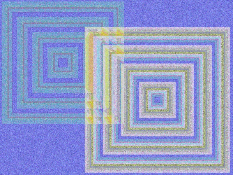 Sfondo di quadratini concentrici intersecati con pittura ad olio di fantasy wallpaper arte astratta illustrazione di stock
