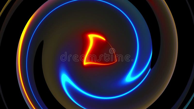 Sfondo di torsione astratto generato dal computer 3d rendering fusione circolare di linee di colore neon. royalty illustrazione gratis