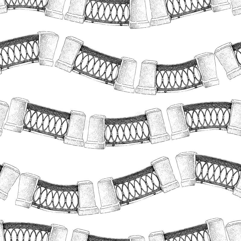 Sfondo perfetto della barriera di protezione architettonica di sketch illustrazione vettoriale