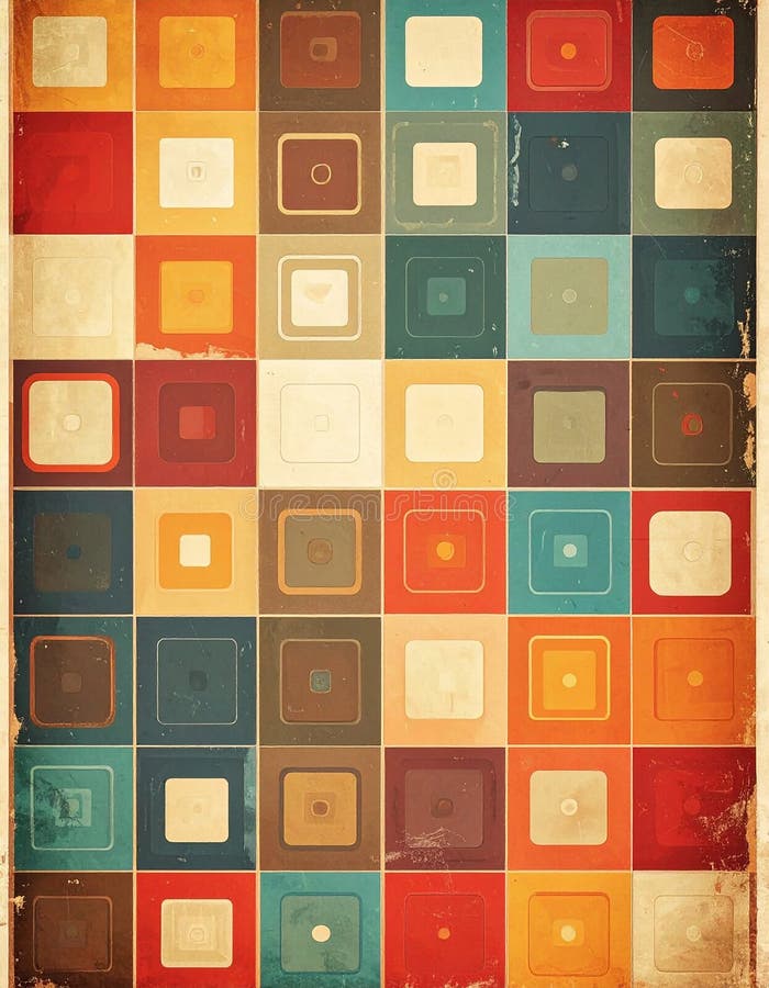 Sfondo retroattivo con quadratini. Sfondo stile retroattivo con quadratini di dimensioni diverse royalty illustrazione gratis