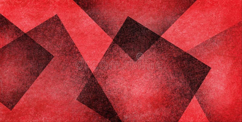 Sfondo rosso astratto con forme quadrate geometriche nere disposte in base a motivi casuali, sfondo rosso scuro e nero elegante royalty illustrazione gratis