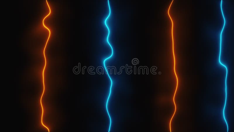 Sfondo scuro astratto con linee verticali neon generate 3d rendering dal computer illustrazione di stock