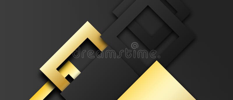 Sfondo scuro elegante con forme d'onda d'oro astratte linee luminose illustrazione di stock