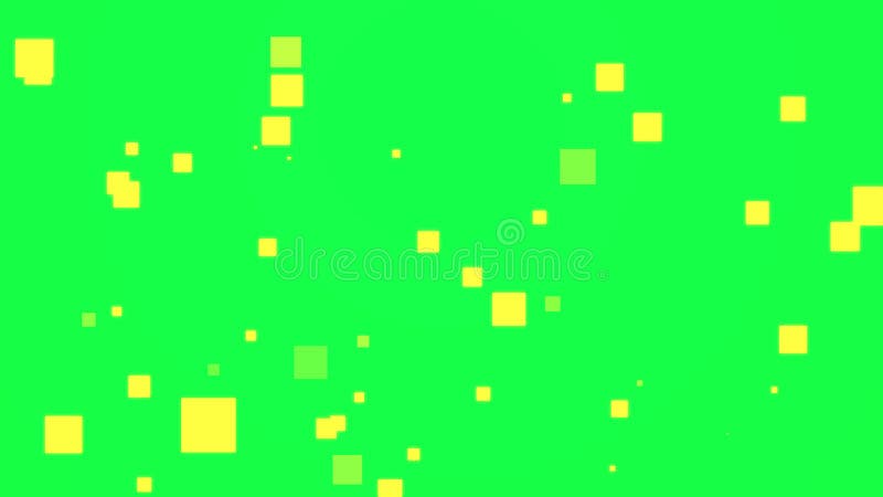 Sfondo verde con migliaia di scatole gialle che volano verso la parte anteriore. illustrazione vettoriale