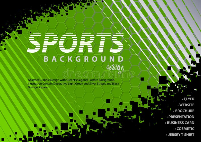 Sfondo verde-nero astratto nello stile di progettazione dello sport
