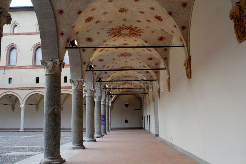 Sforzesco castle in milan stronghold court