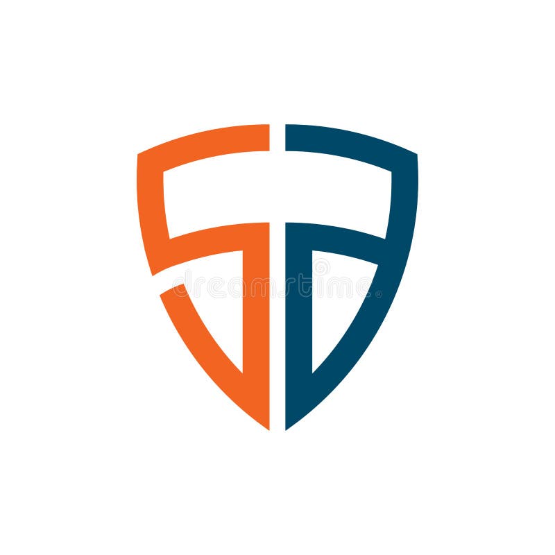 SG shield letter logo design template royalty free illustration