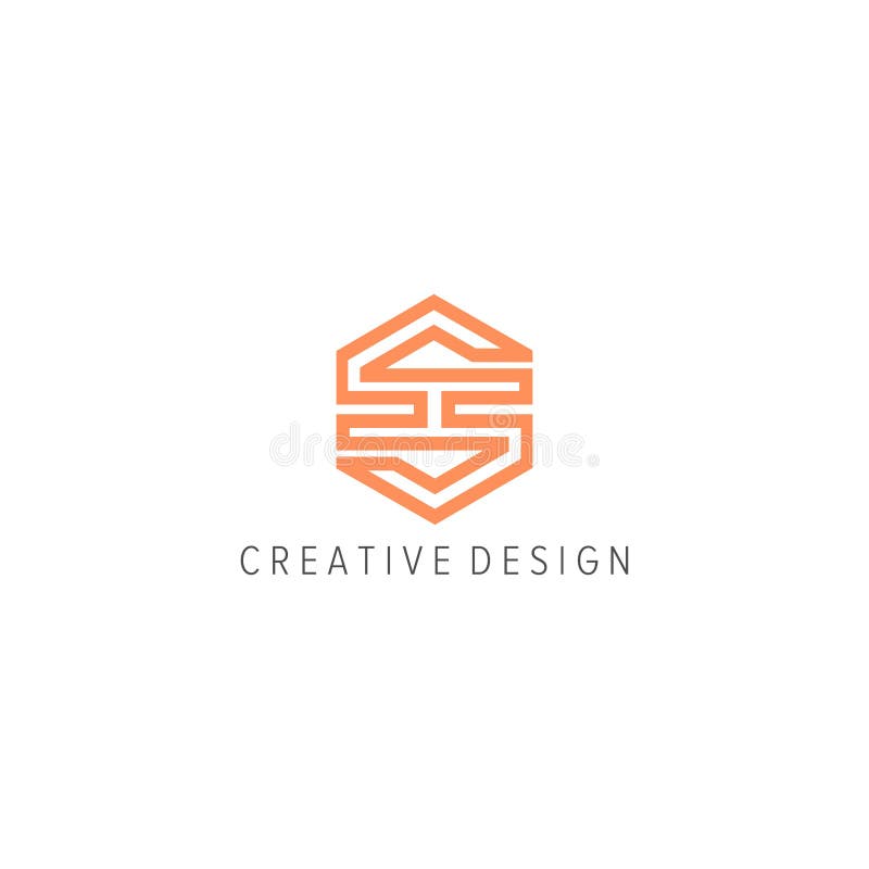 SH list z sześciokąta logo royalty ilustracja SH list z sześciokąta logo royalty ilustracja